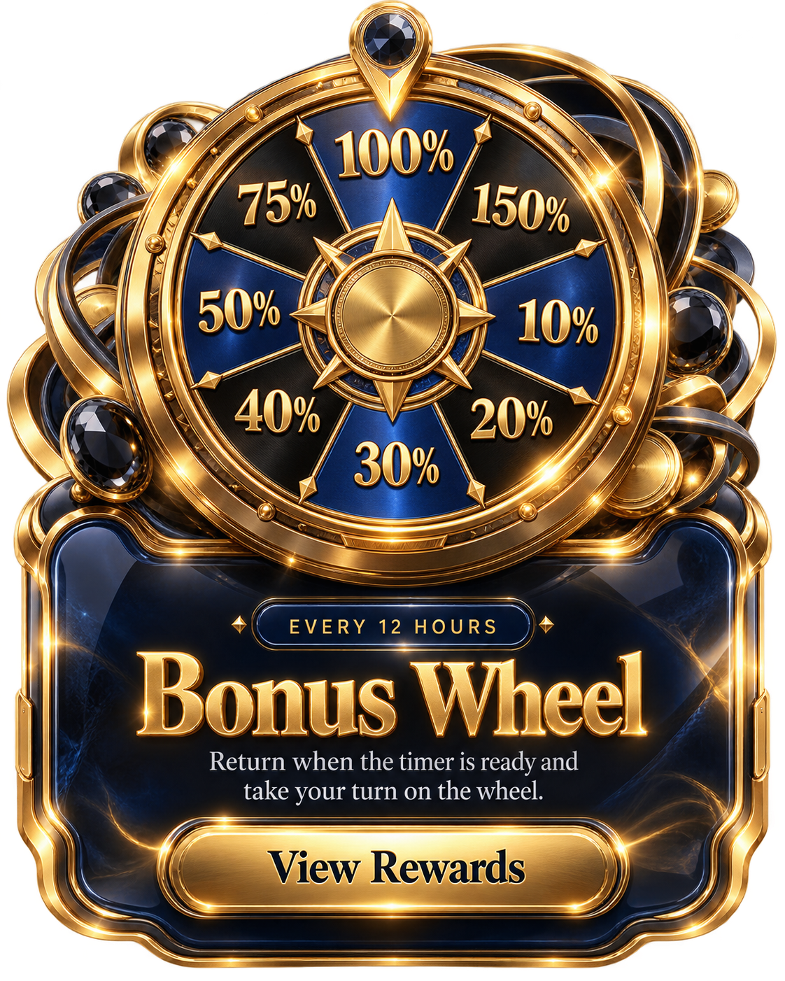 Shark Reels Bonus Wheel preview with available reward percentages